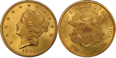 1850 $20 (Regular Strike) Liberty Head $20 - PCGS CoinFacts