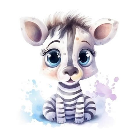 Premium Photo | Watercolor illustration of a baby zebra