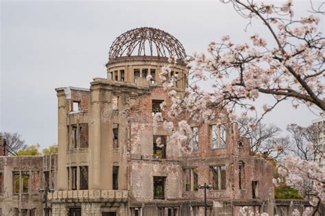 Hiroshima Peace Memorial Aka Genbaku Dome (Atomic Bomb Dome). Cherry ...