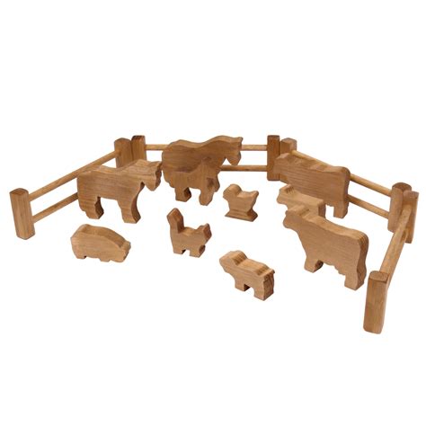 Wooden Toy Farm Animal Set | Farm animal toys, Wooden toy farm, Farm animals