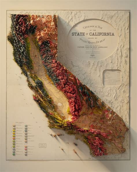 California Geology V3 - Etsy | Geology, Relief map, Map