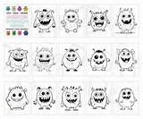 Printable Monster Coloring Pages Digital Download Cute Book  sketch template