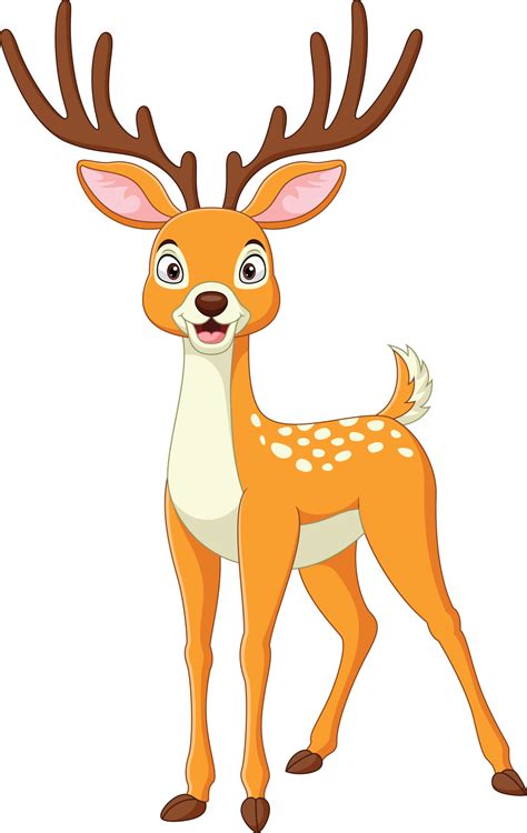 Cartoon funny deer on white background 7153125 Vector Art at Vecteezy