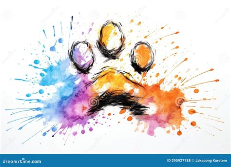 Dog Footprints Abstract Background. Stock Photo - Image of cartoon, isolated: 290927788