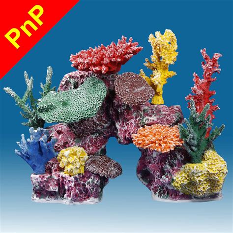 DM048PNP Medium Coral Reef Aquarium Decoration for Marine Fish Tanks