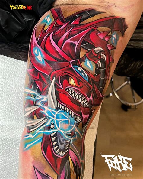 Slifer from Yugioh - tattoo by DaveVeroInk - located in Vienna/Austria : r/AnimeSketch