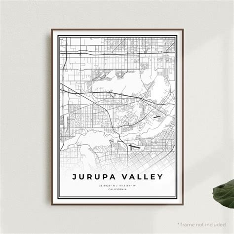 Jurupa Valley Map Print Jurupa Valley Street Map California | Etsy