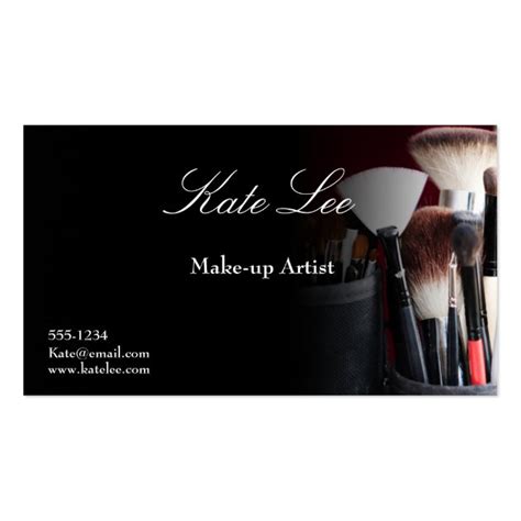 Black Make-up brush cosmetology business cards