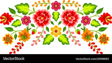 Mexican floral pattern Royalty Free Vector Image