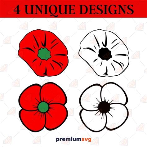 Poppy Flower SVG, Remembrance Day | PremiumSVG