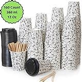 50 x Disposable Paper Coffee Cups and Lids. 8 oz, 12 0z, or 16 0z. (12 oz): Amazon.co.uk ...