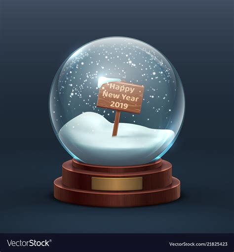 Snow globe christmas holiday glass snowglobe Vector Image