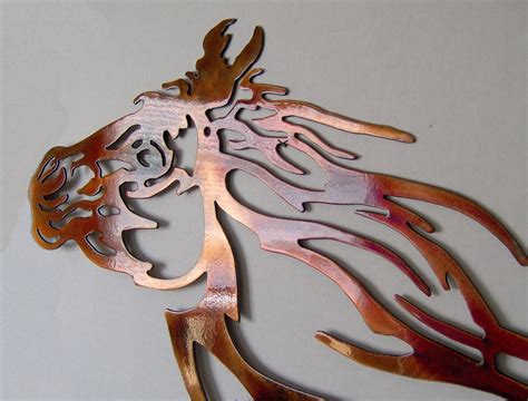 Horse head metal art