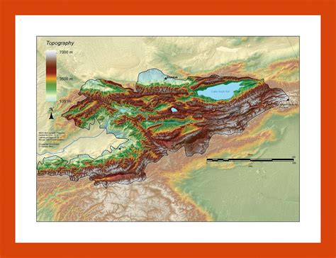 Topographical map of Kyrgyzstan | Maps of Kyrgyzstan | Maps of Asia ...