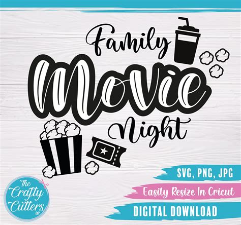 Family Movie Night SVG SVG Cutting File Movie Night Digital - Etsy ...