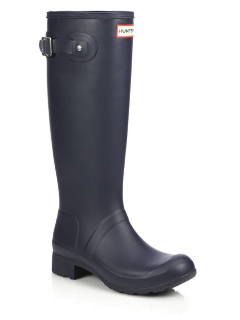 Hunter Original Tour Packable Rain Boots in Blue (navy) | Lyst