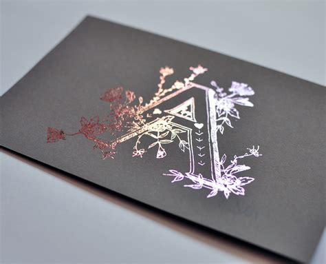 Initial Metallic Print A5 (flowers)