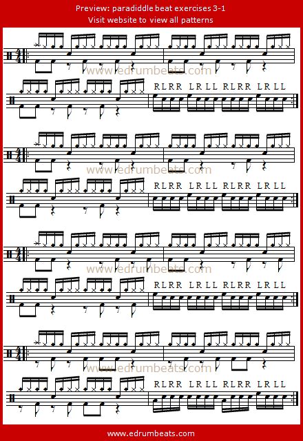 Paradiddle Exercises (With images) | Drum sheet music, Drums, Drum music