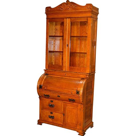 Antique Oak Cylinder Secretary Desk from maineantiquefurniture on Ruby Lane