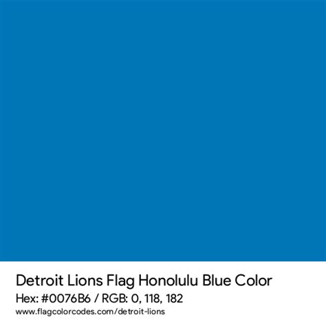 Detroit Lions flag color codes