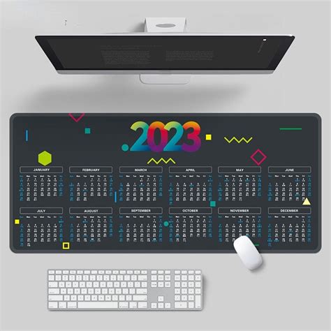 2023 Calendar Mouse Pad for Computer Laptop Notebook Rectangle Oversized Non Slip Office Desk ...