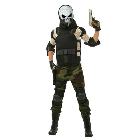 Skull Military Man Costume for Boys - Walmart.com - Walmart.com