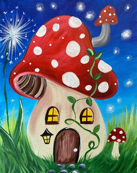 Mushroom House Painting - Step By Step Painting With Tracie Kiernan