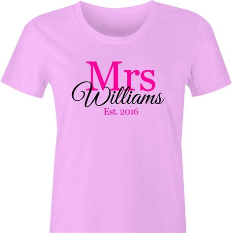 Mrs *Name* Personalised TShirt A gorgeous t shirt for the Bride To Be to wear on her honeymoon ...