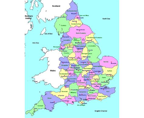 Maps of England | Collection of maps of England | United Kingdom ...