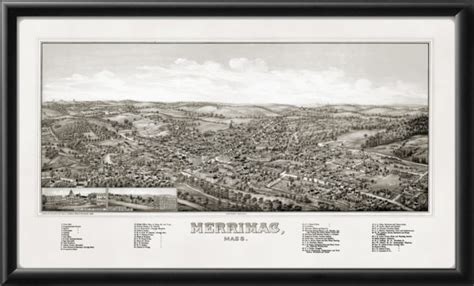 Merrimac MA 1889 Restored Map | Vintage City Maps