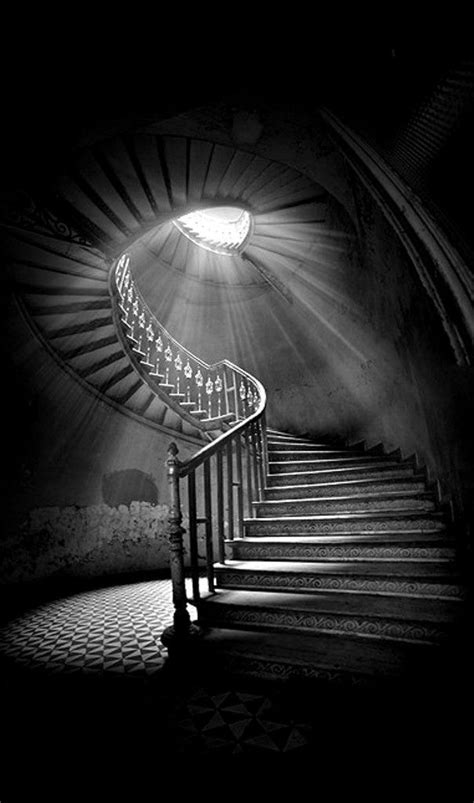 I love spiral staircases, especially in black and white photos! The ...