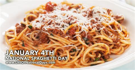 NATIONAL SPAGHETTI DAY - List Of National Days