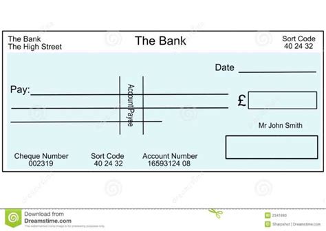 Blank Cheque Template Uk