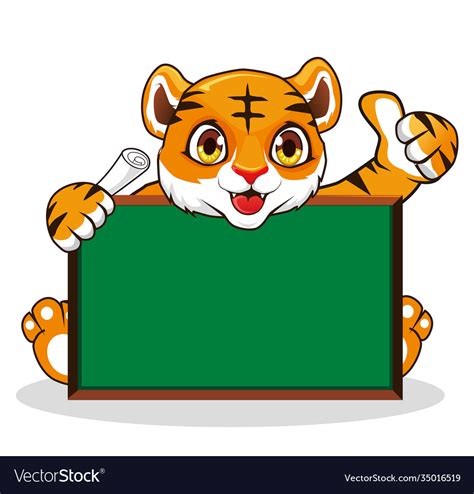 Tiger kids school mascot cartoon Royalty Free Vector Image