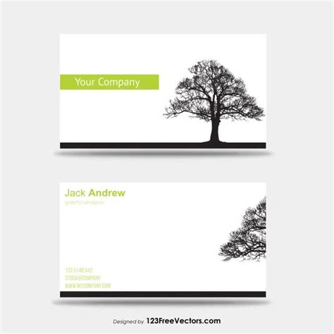 Tree Business Card | Business cards vector templates, Vector business ...