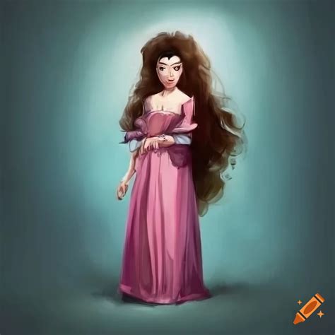 Disney concept art of a young woman in 17th century countryside