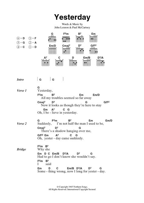 Let It Be Sheet Music The Beatles Guitar Chords/Lyrics ...