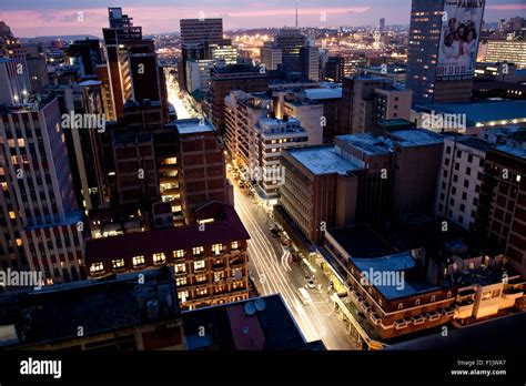 Skyline at night, Johannesburg Stock Photo - Alamy