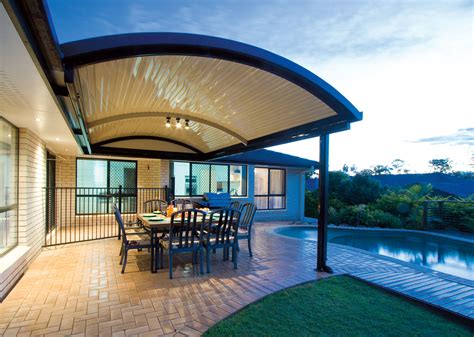 Patio with curved roofs - Stratco Outback Curved Roof Patio