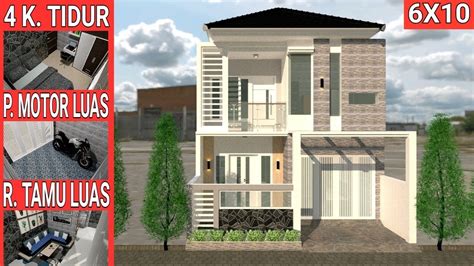 Denah Rumah Minimalis 2 Lantai Ukuran 6x10 - Modern Minimalis