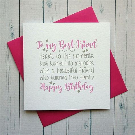 Birthday card BEST FRIEND CARD BESTIE friend Handmade greeting card for a friend | Birthday ...