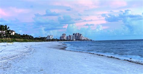 Sunset Over the Ocean at Vanderbilt Beach Stock Image - Image of ...