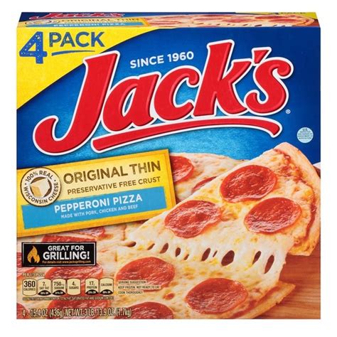 Jack's Original Thin Crust Pepperoni Frozen Pizza (61.6 oz) - Instacart