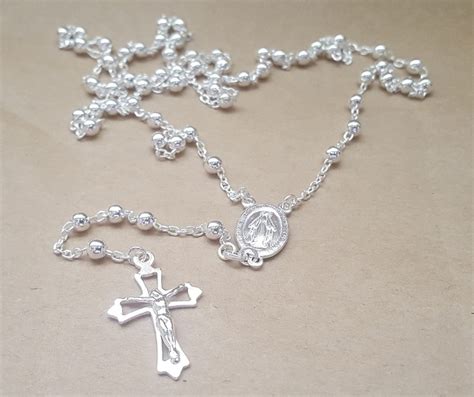 Rosary beads in sterling silver or 18ct yellow gold made in Italy, buy online Australia