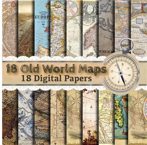 Old World Map Paper Vintage Maps Vintage Map Paper Map - Etsy