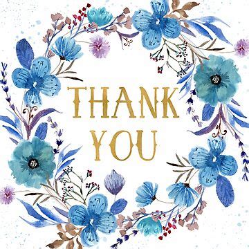 "THANK YOU (BLUE FLOWERS)" Greeting Card for Sale by Paper Bee Gift Shop | Redbubble