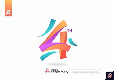 Premium Vector | Number 4 logo icon design, 4th birthday logo number ...