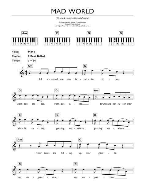 Gary Jules - Mad World (from Donnie Darko) at Stanton's Sheet Music