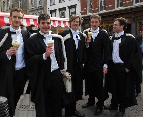 After graduation ceremonies for Jesus College, Cambridge University, these very happy grads ...