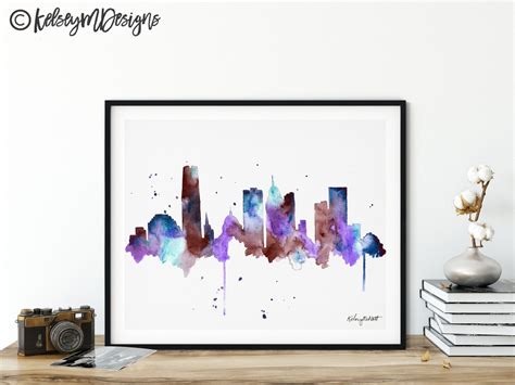 Oklahoma City Skyline Oklahoma City Print Poster Oklahoma - Etsy